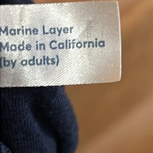 Marine Layer Shirt Mens Small blue Double Layer Knit Rayon LS Sweater Crew Neck - Picture 7 of 7